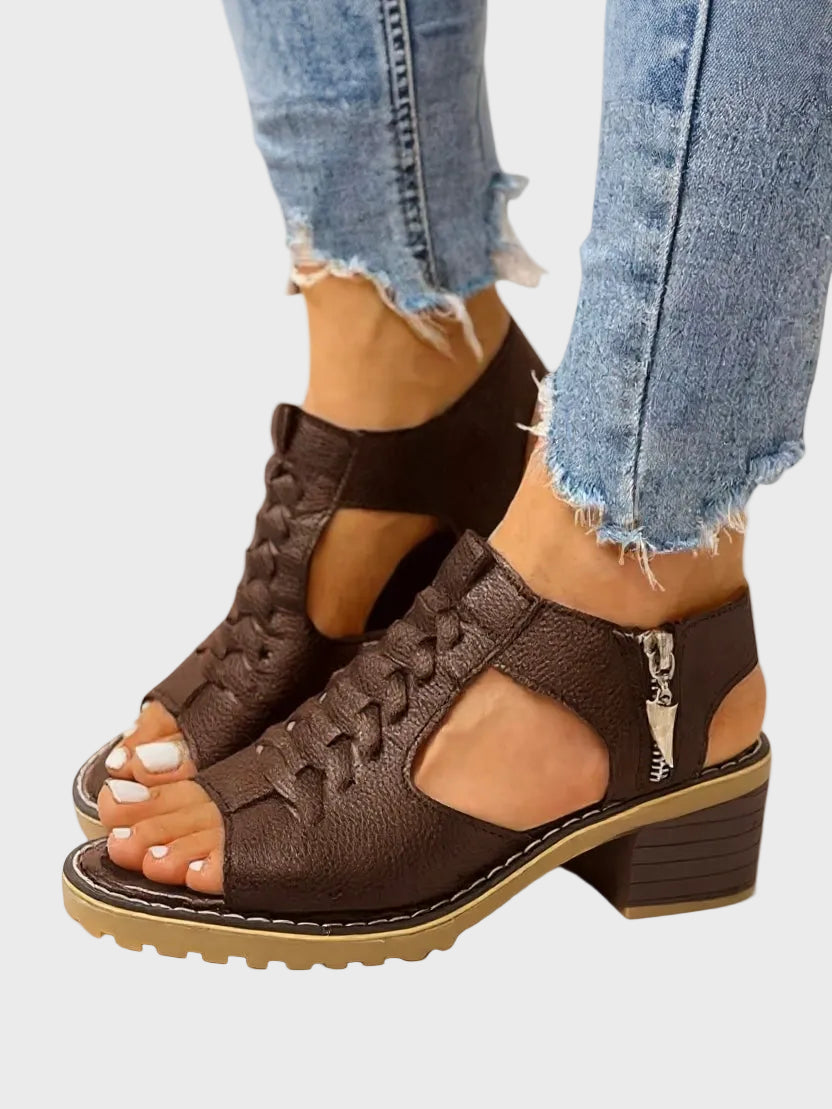 Elena | Sandales à Talons Hauts avec Fermeture Éclair