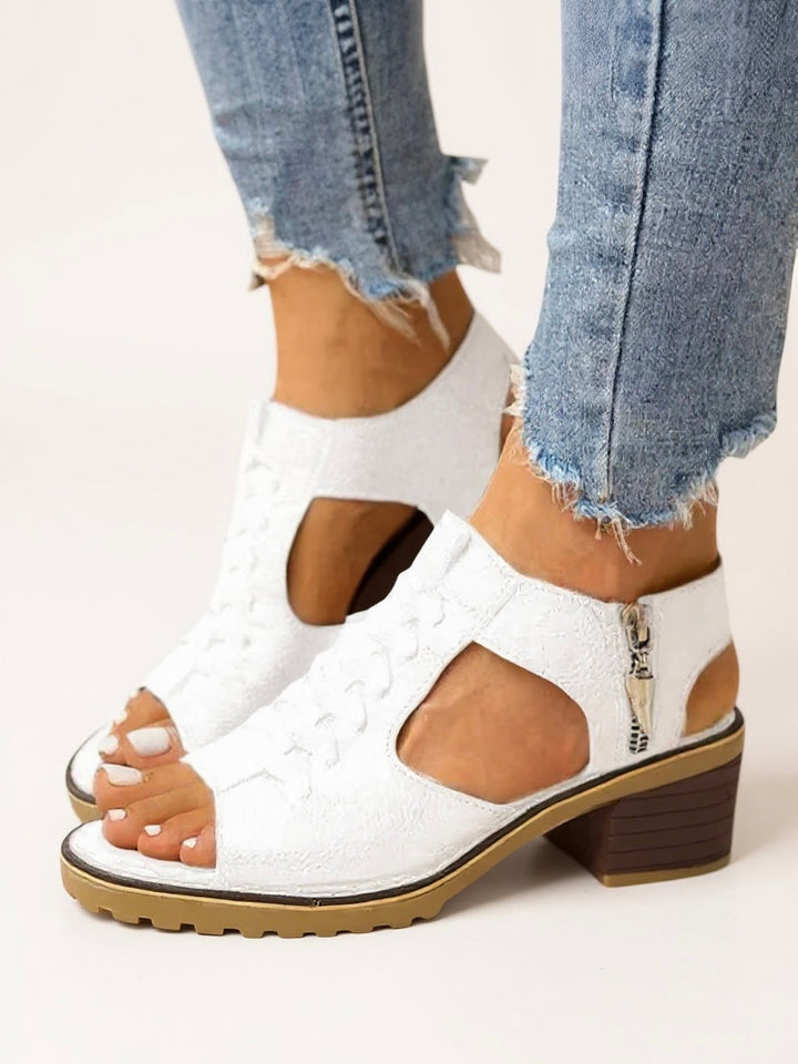 Elena | Sandales à Talons Hauts avec Fermeture Éclair