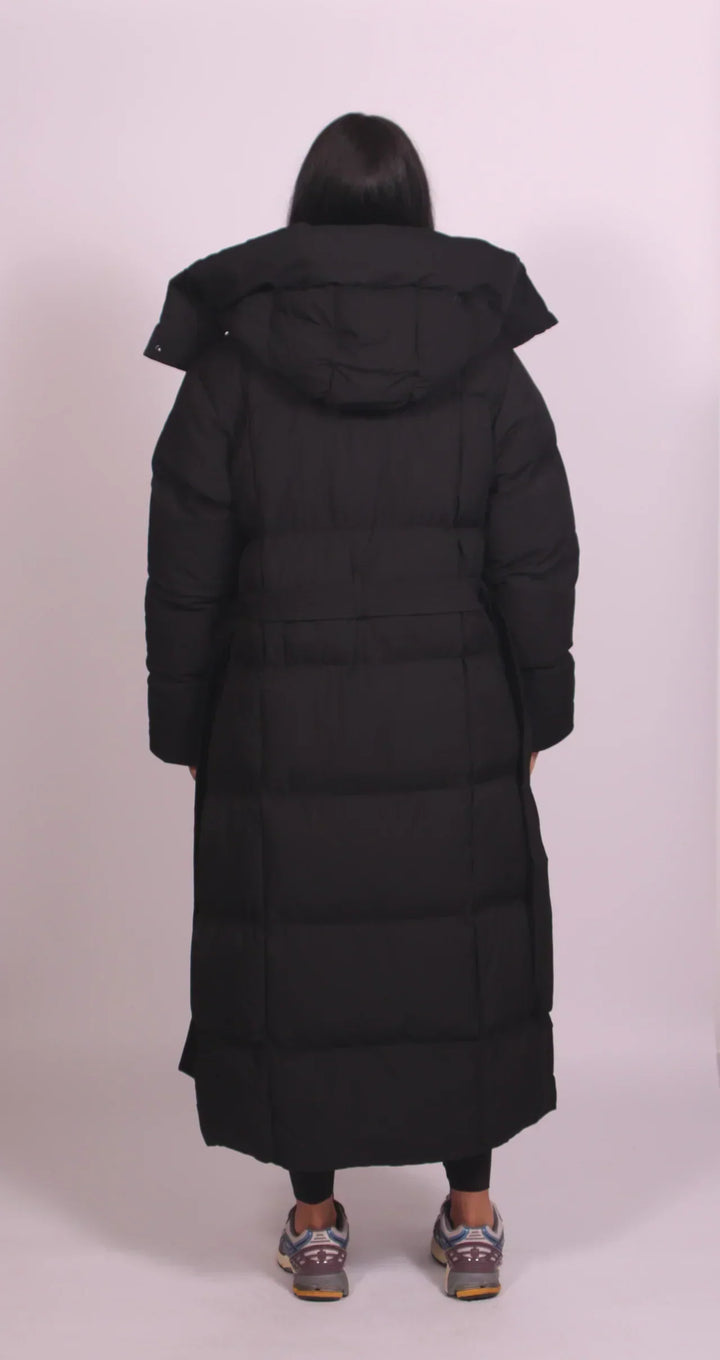 Adriana | Manteau Matelassé Long avec Ceinture