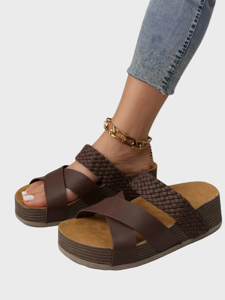 Kaia | Sandales à Plateforme avec Bandes Tressées