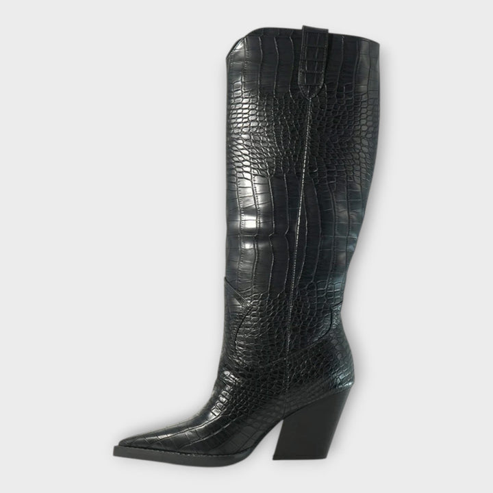 Camila | Bottes avec Design Croco et Talon Élégant Quotidien