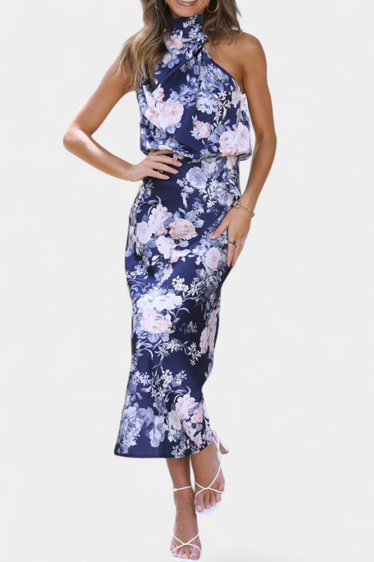 Aitana | Robe Maxi Florale à Col Halter