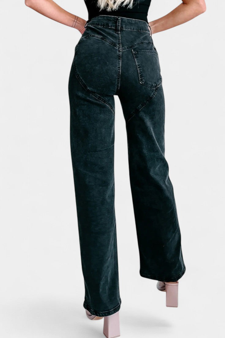 Evian | Jeans Ripped Straight-Leg avec Rhinestones