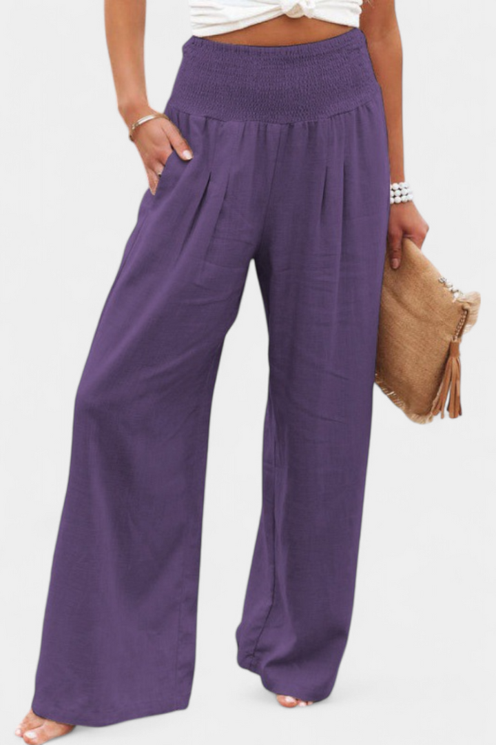 Lexia | Pantalon en Coton et Lin avec Coupe Fluide et Élégance Naturelle