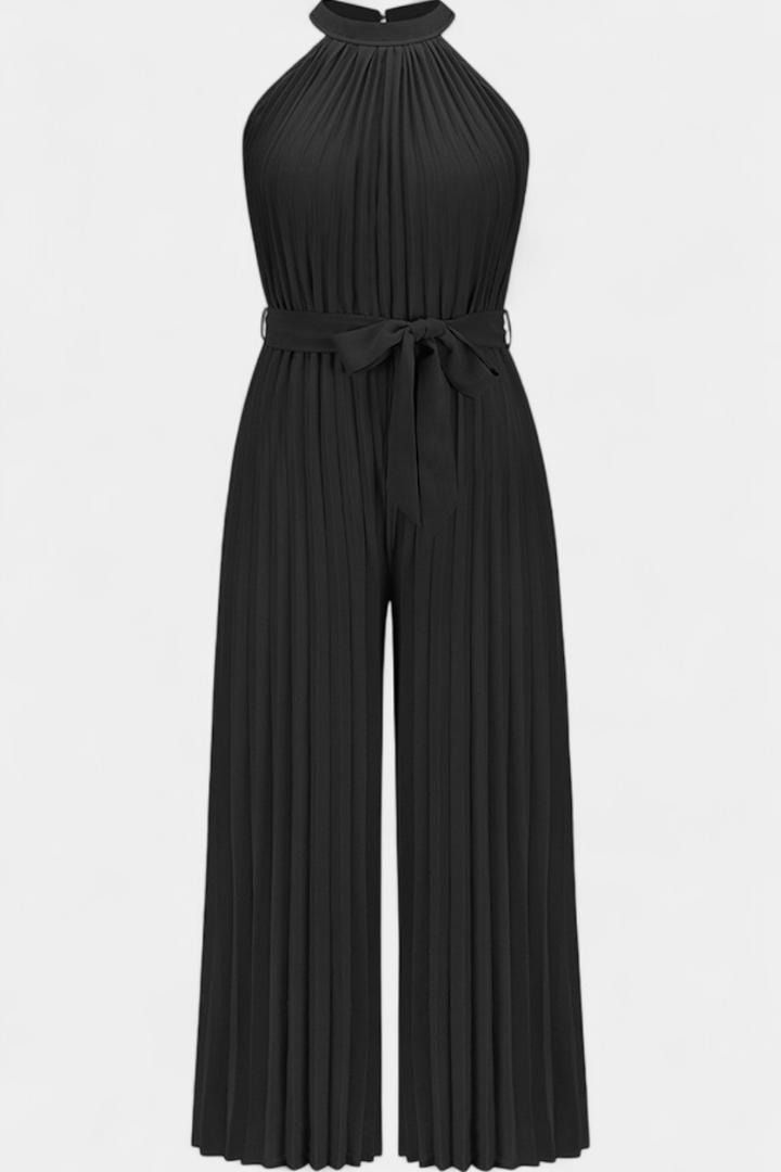 Patrizia | Mono Palazzo Plissé avec Col Halter