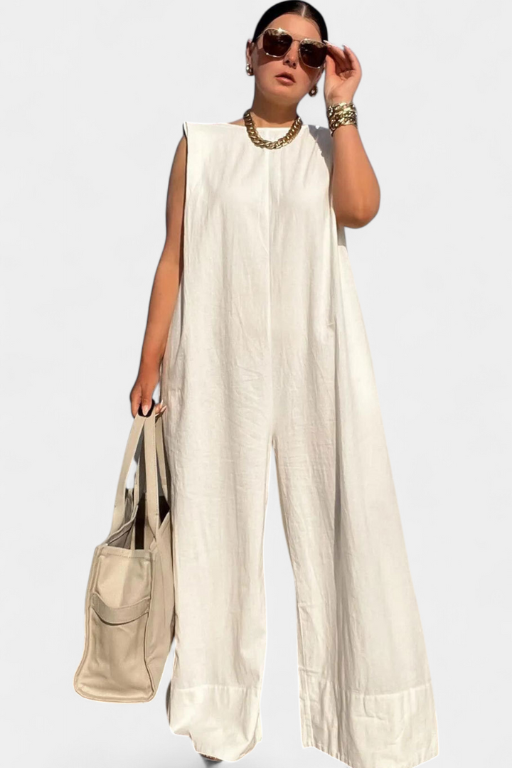 Airla | Combinaison Mono Oversize sans Manches à Jambes Larges