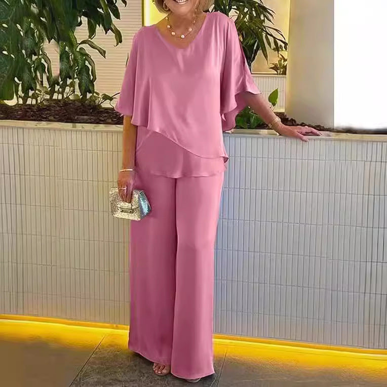 Martha | Ensemble de deux pièces avec pantalon à jambe large