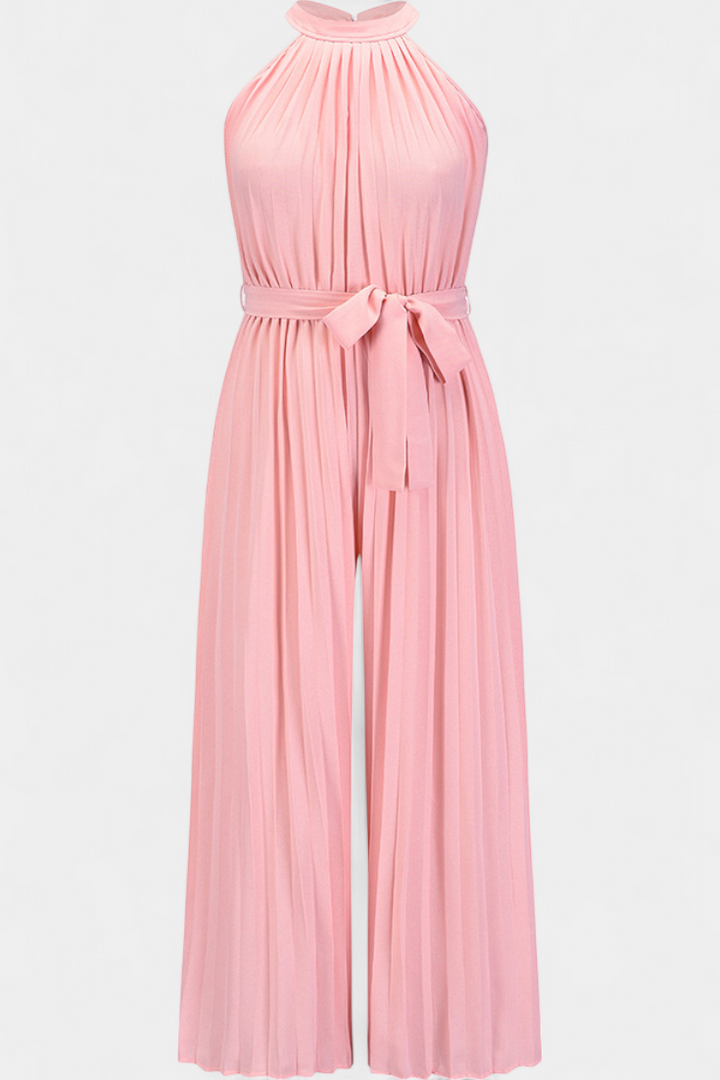 Patrizia | Mono Palazzo Plissé avec Col Halter