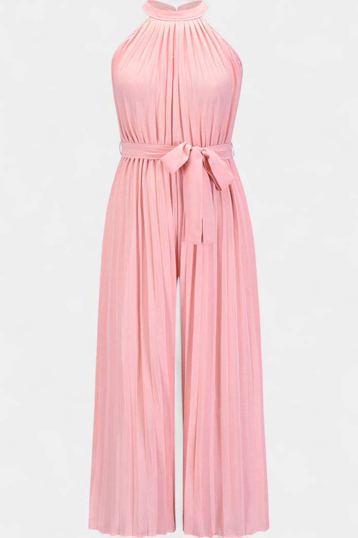 Patrizia | Mono Palazzo Plissé avec Col Halter