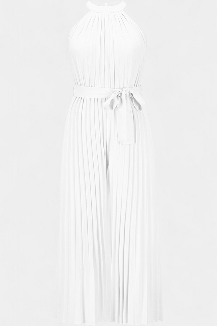 Patrizia | Mono Palazzo Plissé avec Col Halter