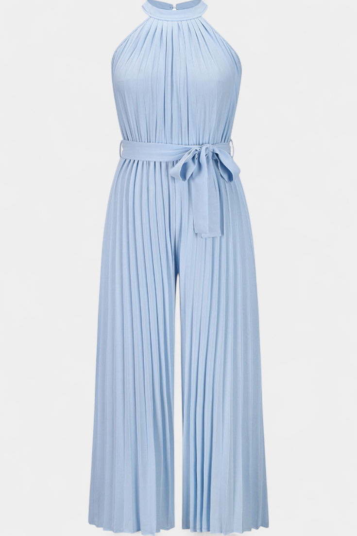 Patrizia | Mono Palazzo Plissé avec Col Halter