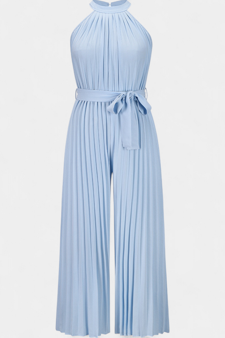 Patrizia | Mono Palazzo Plissé avec Col Halter
