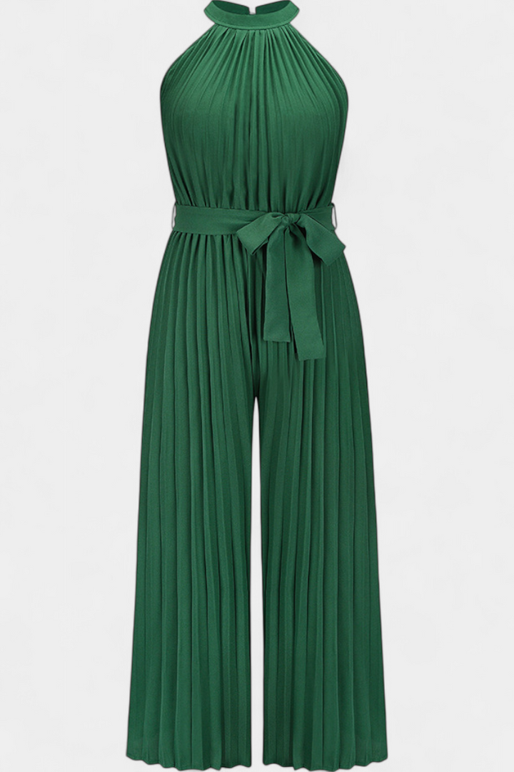 Patrizia | Mono Palazzo Plissé avec Col Halter