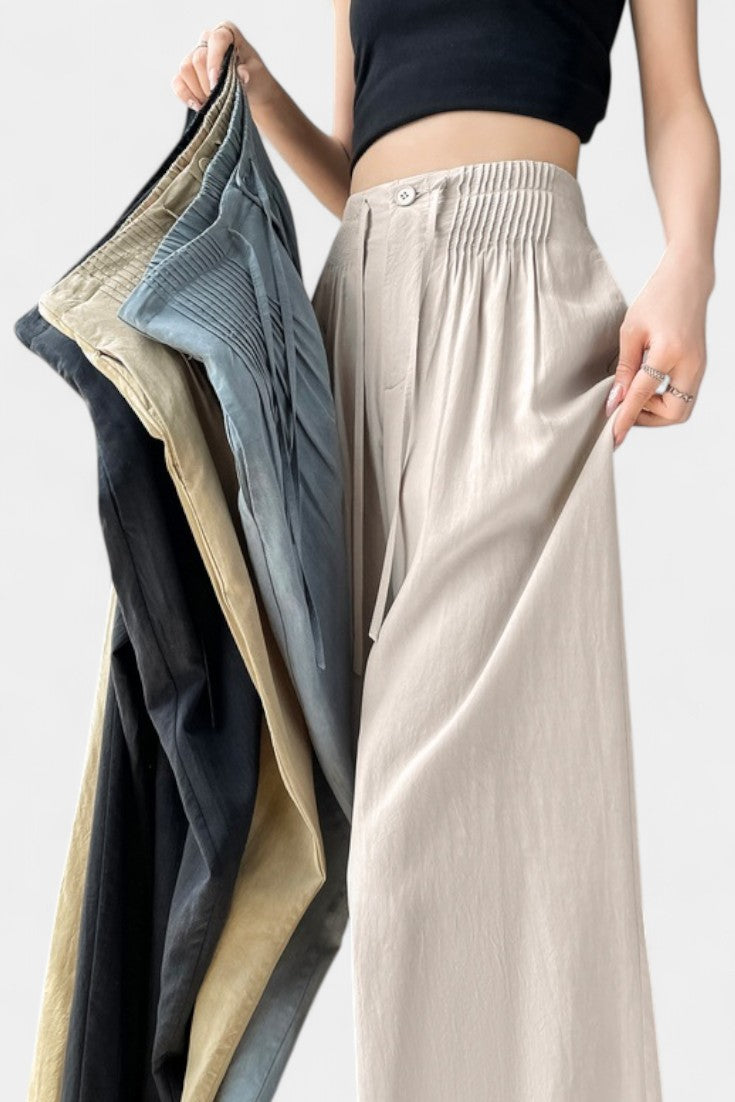 Ilyana | Pantalons Taille Haute et Jambe Large