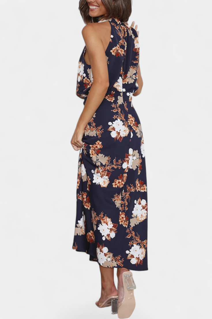 Aitana | Robe Maxi Florale à Col Halter