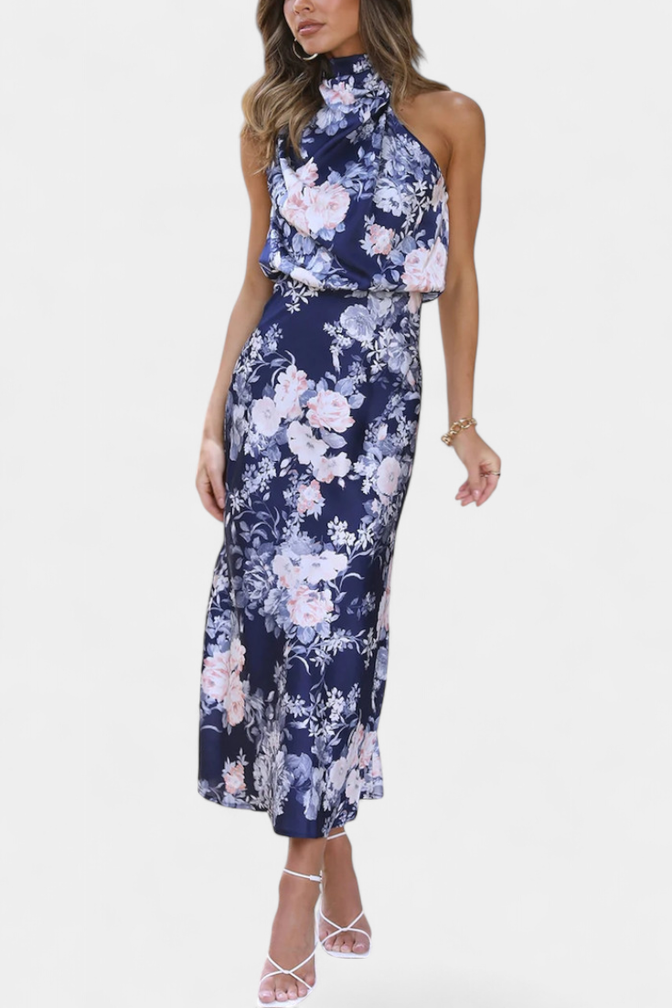 Aitana | Maxi Robe Fleurie à Dos Nu