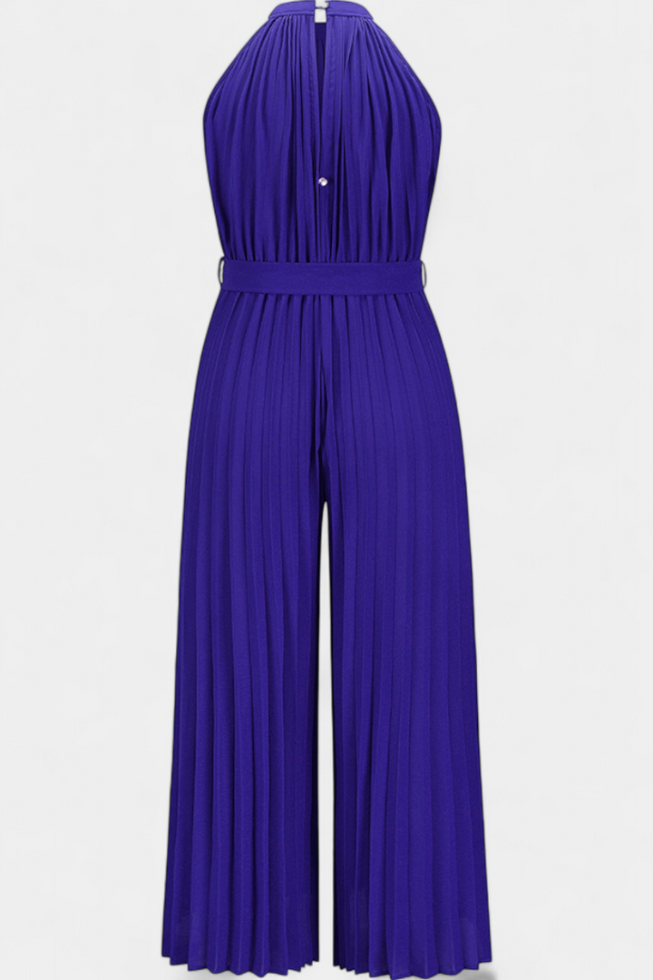Patrizia | Mono Palazzo Plissé avec Col Halter