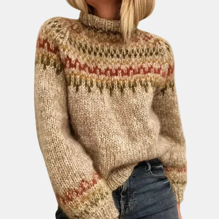 Corinthya | Pull Élégant en Tricot Nordique