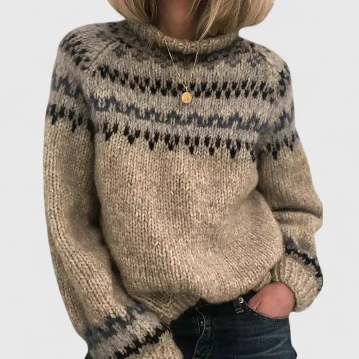 Corinthya | Pull Élégant en Tricot Nordique