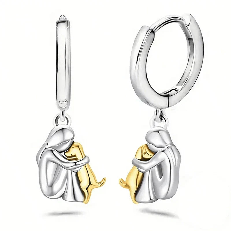 Ginny | Boucles d'Oreilles avec Icône de Chien (Fermeture Ronde)