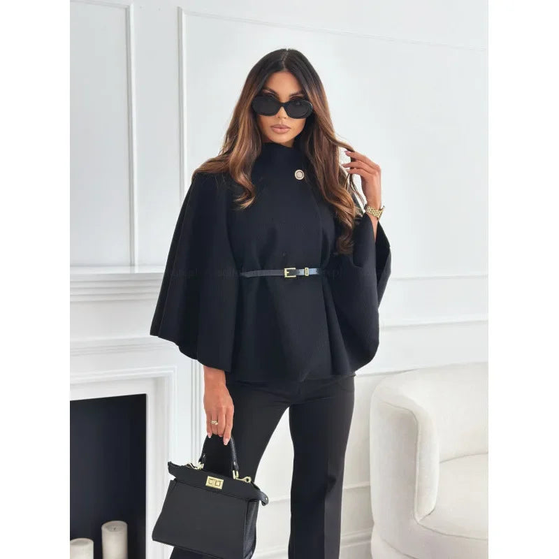 Amalia | Manteau en Cachemire à Coupe Régulière avec Ceinture Ajustée à la Taille