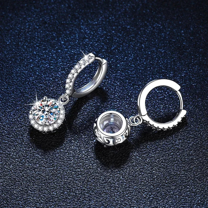 Boucles d'oreilles en argent avec moissanite de 1 carat