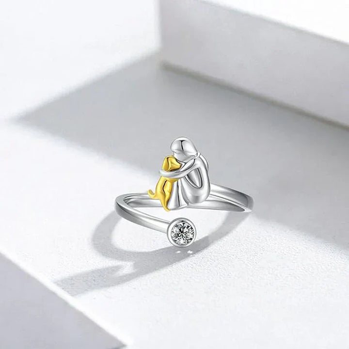 Rose | Bague avec Icône de Chien