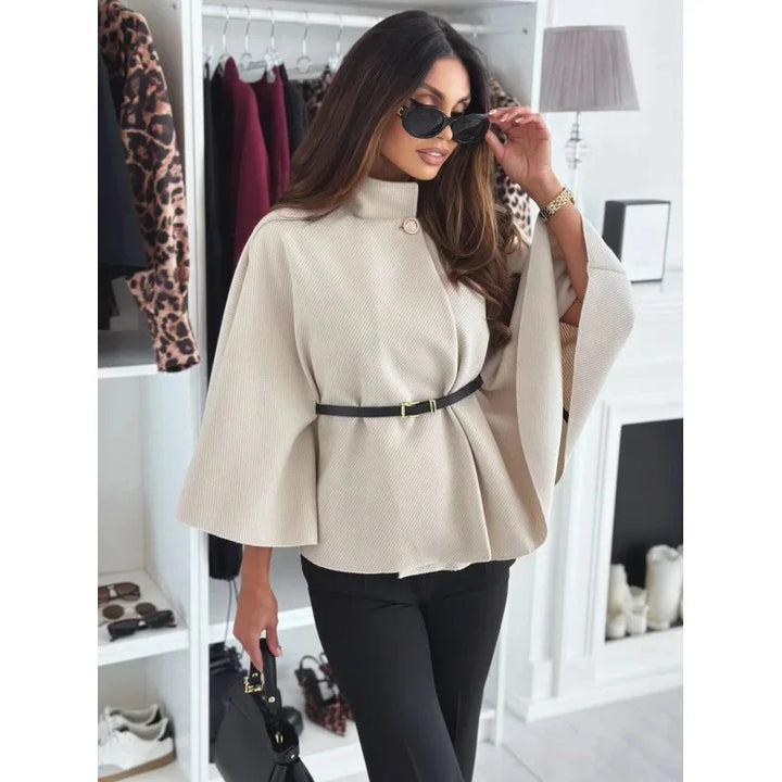 Amalia | Manteau en Cachemire à Coupe Régulière avec Ceinture Ajustée à la Taille
