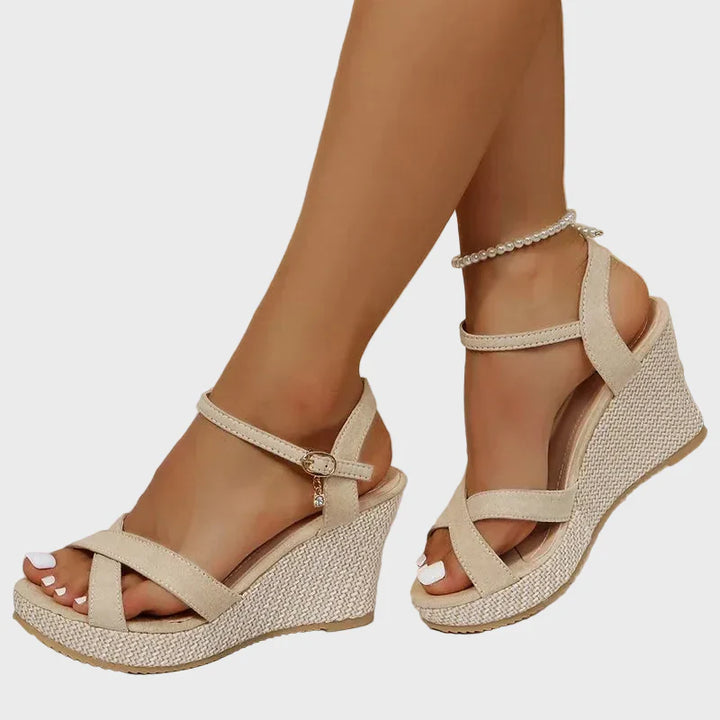 Sofía | Sandales à Talons Style Espadrille avec Brides Croisées