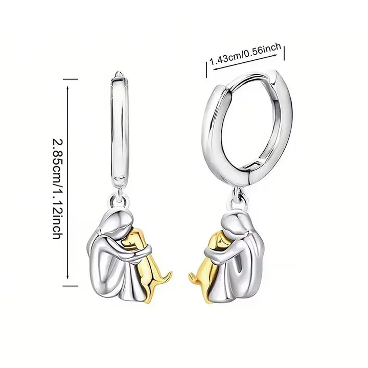 Ginny | Boucles d'Oreilles avec Icône de Chien (Fermeture Ronde)