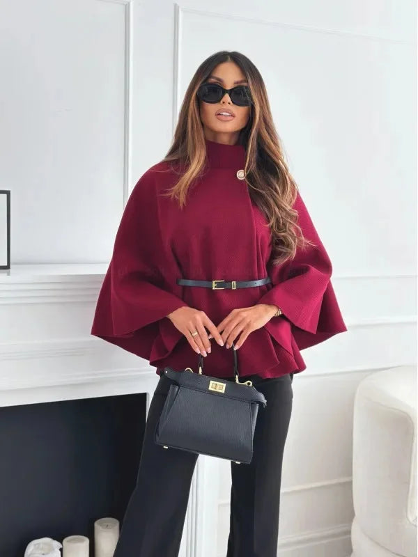 Amalia | Manteau en Cachemire à Coupe Régulière avec Ceinture Ajustée à la Taille