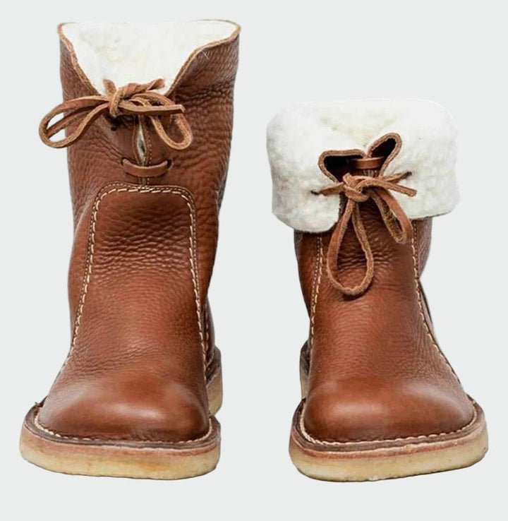 Alba | Bottines en Cuir Imperméable avec Doublure en Laine