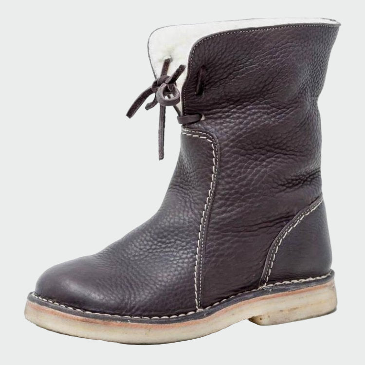 Alba | Bottines en Cuir Imperméable avec Doublure en Laine