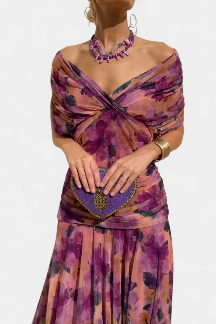 Florena | Robe Maxi Florale avec Décolleté en V
