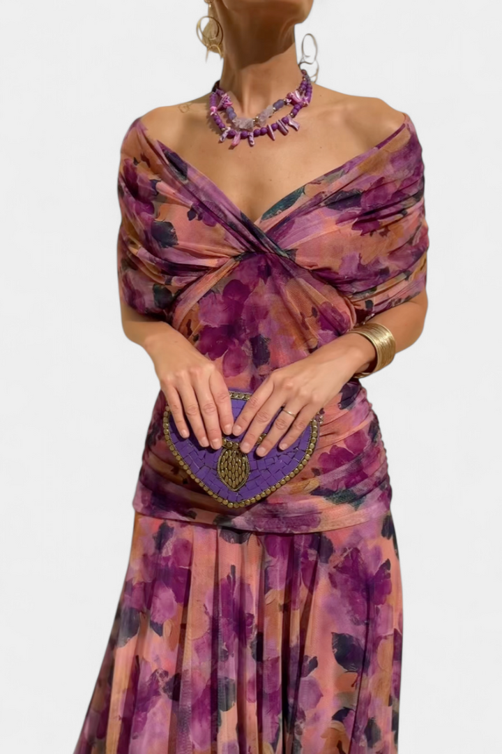 Florena | Robe Maxi Florale avec Décolleté en V