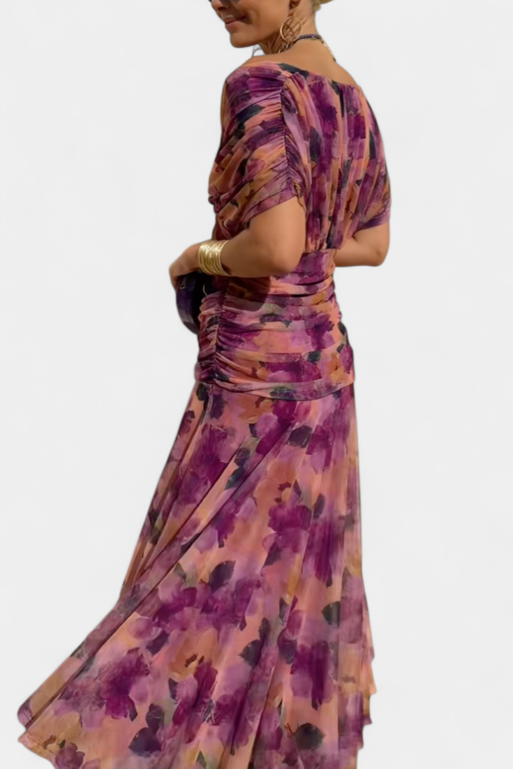 Florena | Robe Maxi Florale avec Décolleté en V
