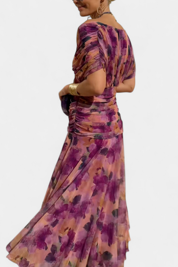Florena | Robe Maxi Florale avec Décolleté en V