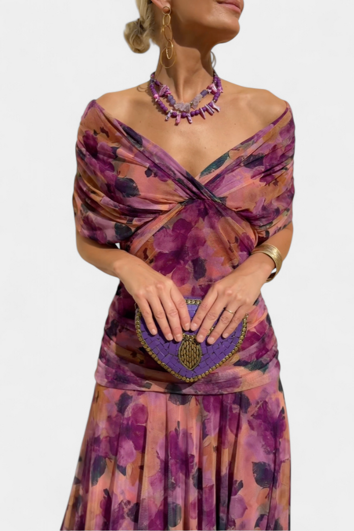 Florena | Robe Maxi Florale avec Décolleté en V