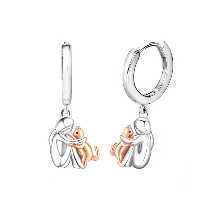 Lily | Boucles d'Oreilles Icône de Chat (Fermoir Rond)