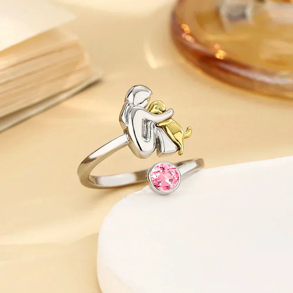 Rose | Bague avec Icône de Chien