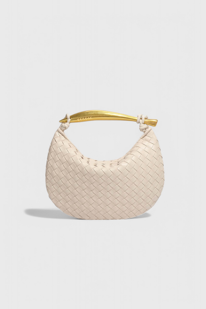 Gerda | Sac Woven avec Poignée Dorée