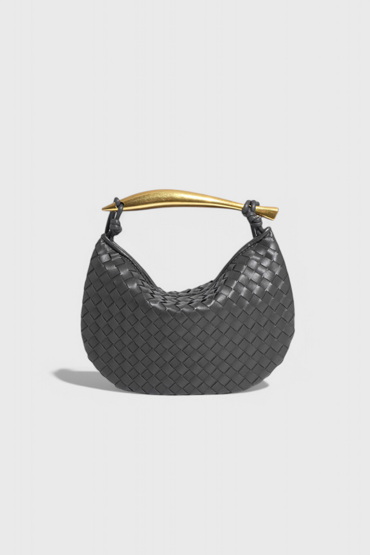 Gerda | Sac Woven avec Poignée Dorée