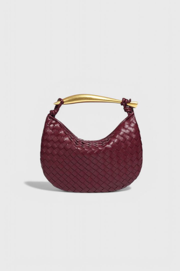 Gerda | Sac Woven avec Poignée Dorée