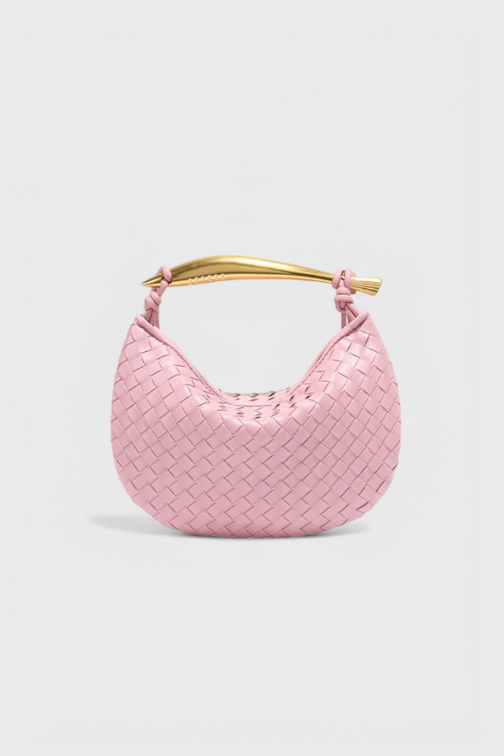 Gerda | Sac Woven avec Poignée Dorée