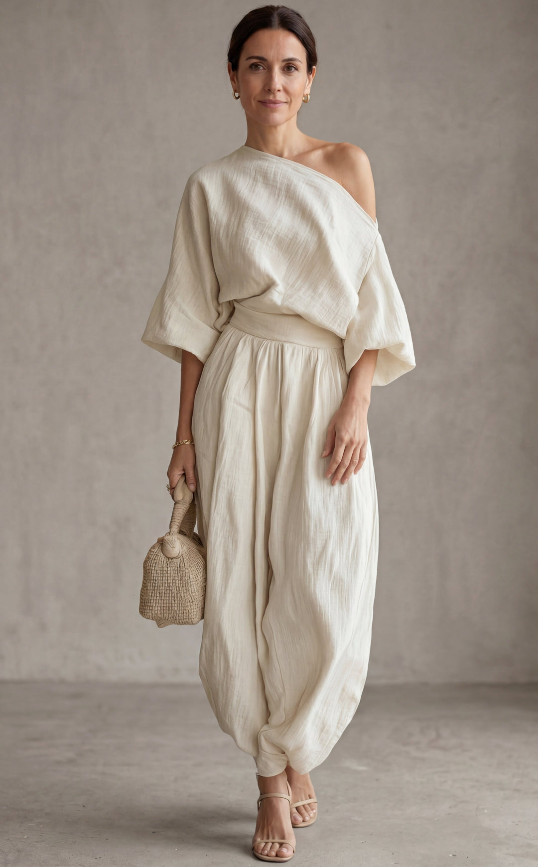 Ensemble en Lin Blanc Cassé