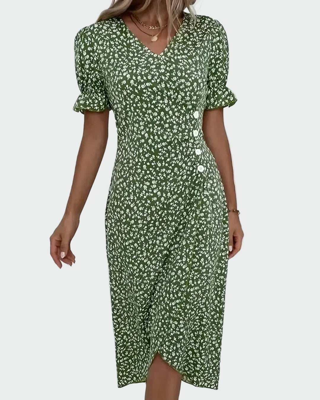 TINE | ROBE À MANCHES COURTES FLEURIE