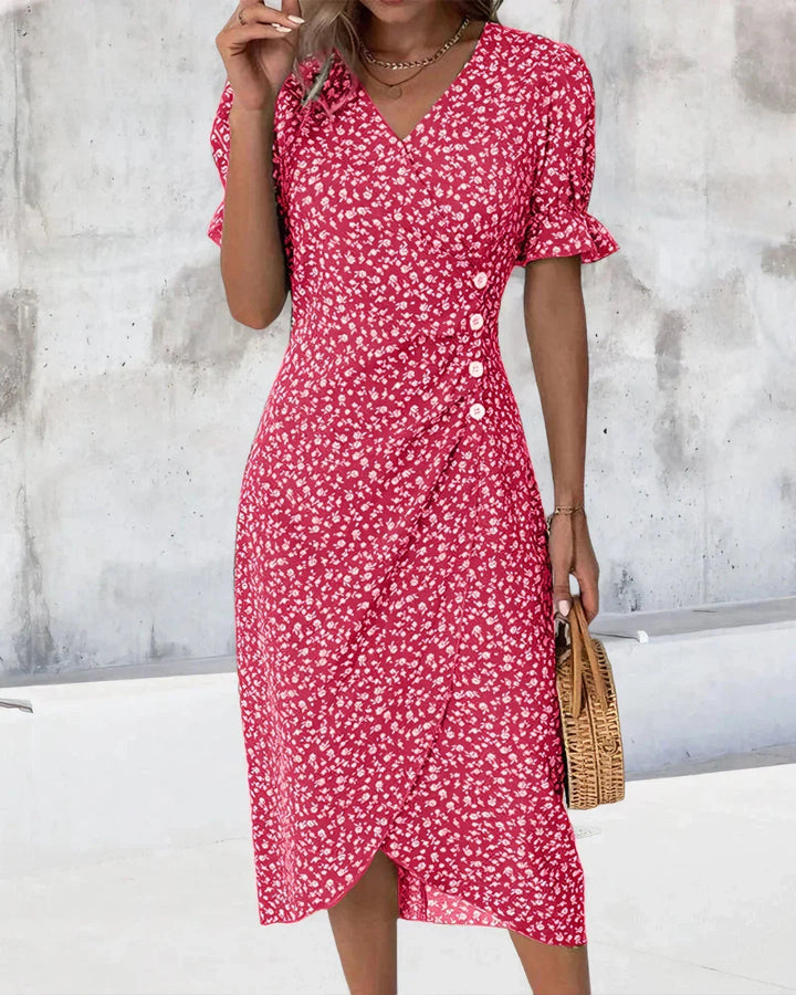 TINE | ROBE À MANCHES COURTES À IMPRIMÉ FLORAL