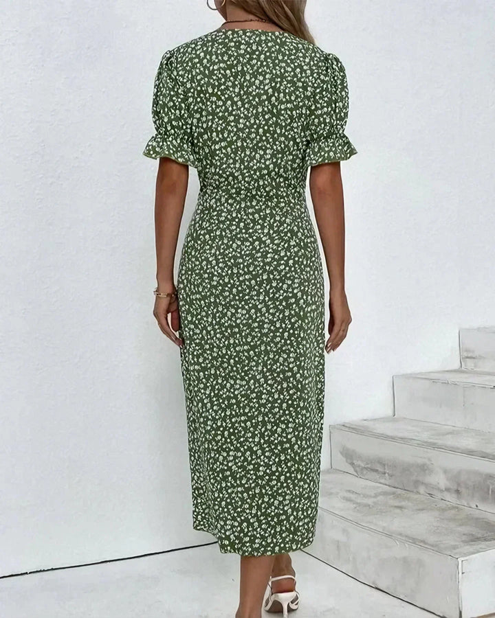 TINE | ROBE À MANCHES COURTES À IMPRIMÉ FLORAL