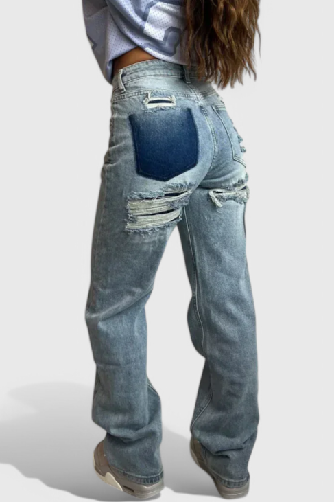 Roxy | Jeans Vintage Effilochés à Taille Haute