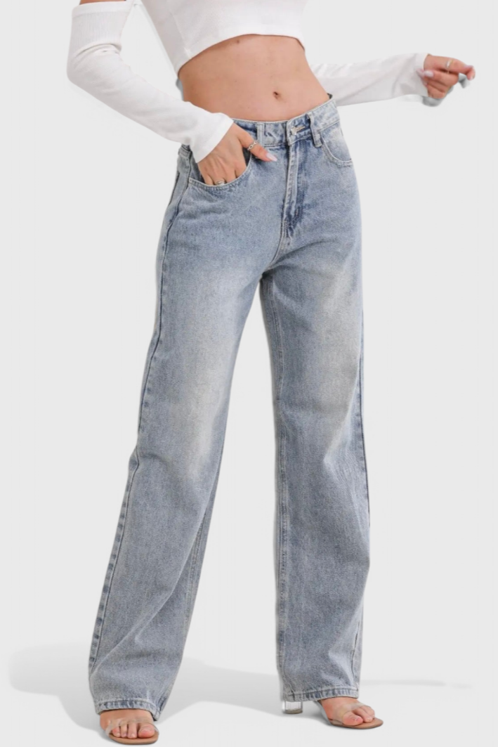 Roxy | Jeans Vintage Effilochés à Taille Haute